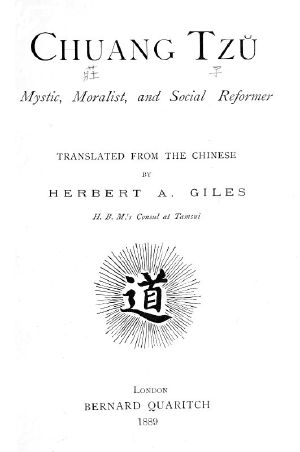 [Gutenberg 59709] • Chuang Tzu: Mystic, Moralist, and Social Reformer